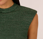 Sleeveless Metallic Knit Asymmetrical Dress In Jungle 4