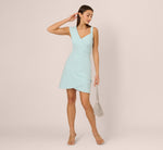 Sleeveless Asymmetrical Tulip Skirt Mini Dress In Clear Sky 1