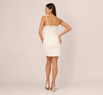 Sleeveless Beaded Mini Sheath Dress In Ivory 6