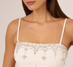 Sleeveless Beaded Mini Sheath Dress In Ivory 4