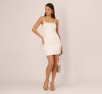 Sleeveless Beaded Mini Sheath Dress In Ivory 2