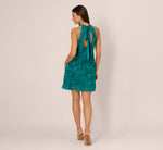 Soutache Embroidered Trapeze Dress In Teal Lagoon 6