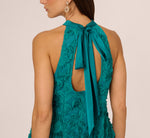 Soutache Embroidered Trapeze Dress In Teal Lagoon 5