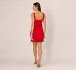 Sleeveless Cutout Fringe Trim Mini Dress In Hot Pepper 5