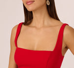 Sleeveless Cutout Fringe Trim Mini Dress In Hot Pepper 3