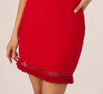 Sleeveless Cutout Fringe Trim Mini Dress In Hot Pepper 4