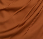 One Shoulder Ruched Satin Gown In Cinnamon 7