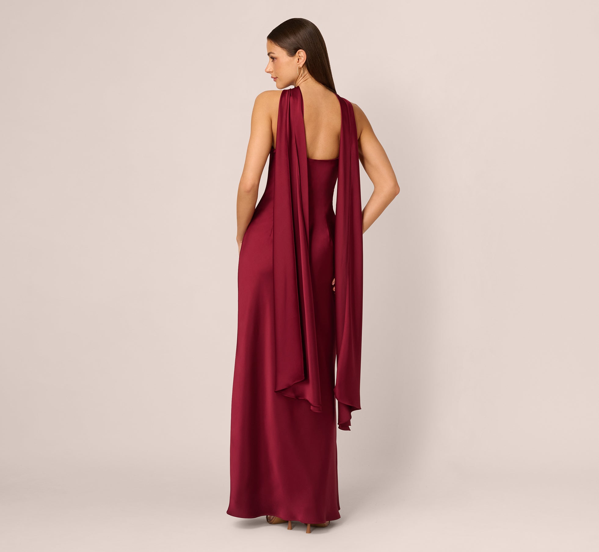 strapless satin dress with scarf BHLDN Leah Strapless Satin Scarf Slip Midi Dress