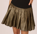 Strapless Drop Waist Belted Combo Cocktail Dress In Black Gold 4