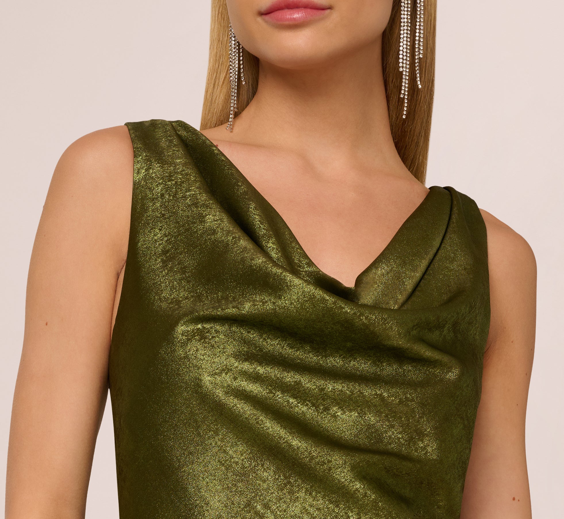 gold bias cut cowl front maxi dress Yellow Long Evening Dress In Movie How to Lose a Guy in 10 Days – Mislish
