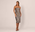Strapless Sequin Midi Sheath Dress In Multi 3