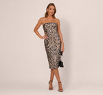 Strapless Sequin Midi Sheath Dress In Multi 2