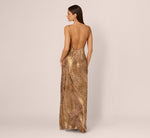 Foiled Animal Print Slip Dress In Brown Multi 5
