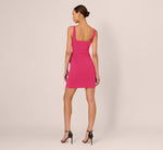 Sleeveless Rosette Peplum Mini Dress In Dahlia Dusk 6