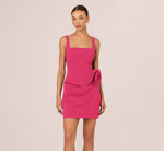 Sleeveless Rosette Peplum Mini Dress In Dahlia Dusk 3