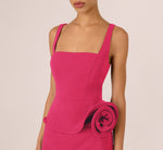Sleeveless Rosette Peplum Mini Dress In Dahlia Dusk 4