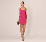 Sleeveless Rosette Peplum Mini Dress In Dahlia Dusk 2