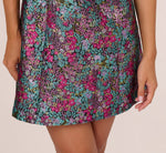 Strapless Metallic Floral Jacquard Mini Dress In Pink Blue Multi 4