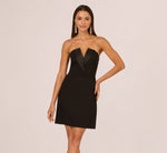 Strapless Tuxedo Mini Cocktail Dress In Black 2
