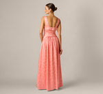 Drop Waist Butterfly Jacquard Gown In Coastal Sun 5