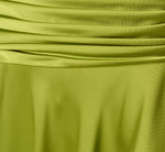 Asymmetrical High Low Stretch Satin Drop Waist Gown In Martini Olive 6
