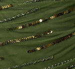 One Shoulder Draped Sequin Beaded Mini Dress In Olive Cypress 7