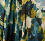 Printed Stretch Satin Chain Halter Gown In Green Multi 6