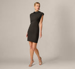 Reverse Lapel Open Back Tuxedo Shift Dress In Black 6