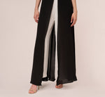 Colorblock Jumpsuit With Skirt Overlay In Black Ivory 5