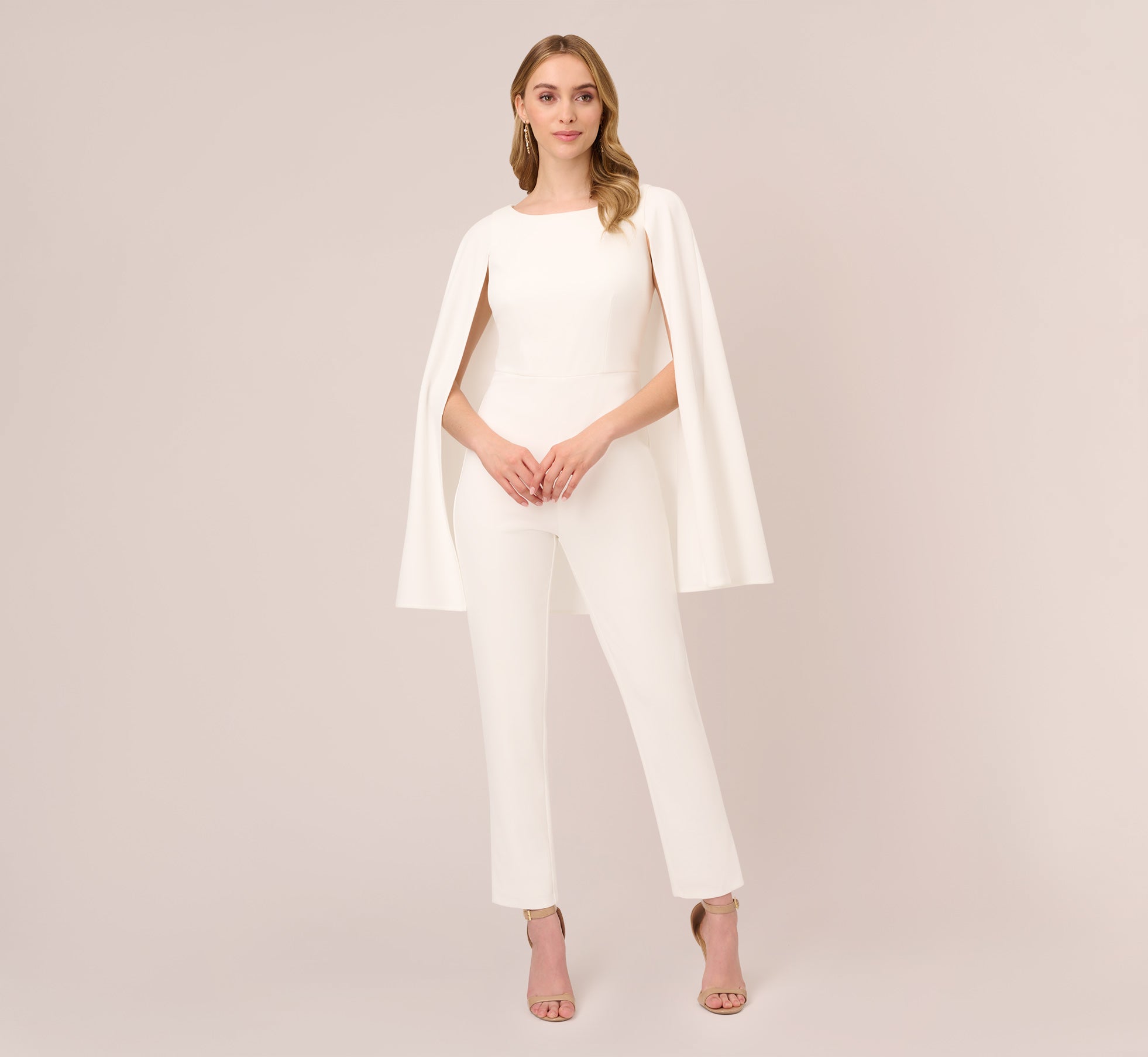 JUMPSUIT IN PLEATED CREPE WITH CAPE - HONAYDA