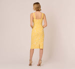 Hibiscus Jacquard Sheath Dress With Tucked Details In Sun 5