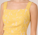 Hibiscus Jacquard Sheath Dress With Tucked Details In Sun 3