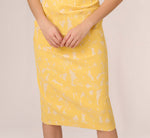 Hibiscus Jacquard Sheath Dress With Tucked Details In Sun 4