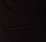 Plus Size Draped Jersey Short Sheath Dress With Bell Cuffs In Black 6