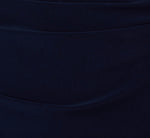 Jersey And Satin Short Sheath Tuxedo Dress In Midnight 6
