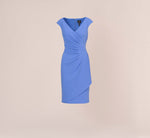 Crepe Sheath Dress With Draped Details In Precious Peri 6