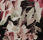 Plus Size Floral Chiffon Dress With Three Quarter Length Sleeves In Black Multi 6