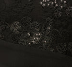 Sequin Floral Lace Dress With Sheer Bell Sleeves In Black 7