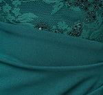 Sequin Floral Lace Dress With Sheer Bell Sleeves In Hunter 6