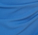 Crepe Faux Wrap Sheath Dress With Floral Accent Short Sleeves In Cool Water 7