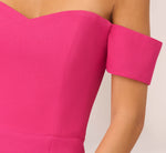 Off The Shoulder Midi Dress With Sweetheart Neckline In Brilliant Fuchsia 5