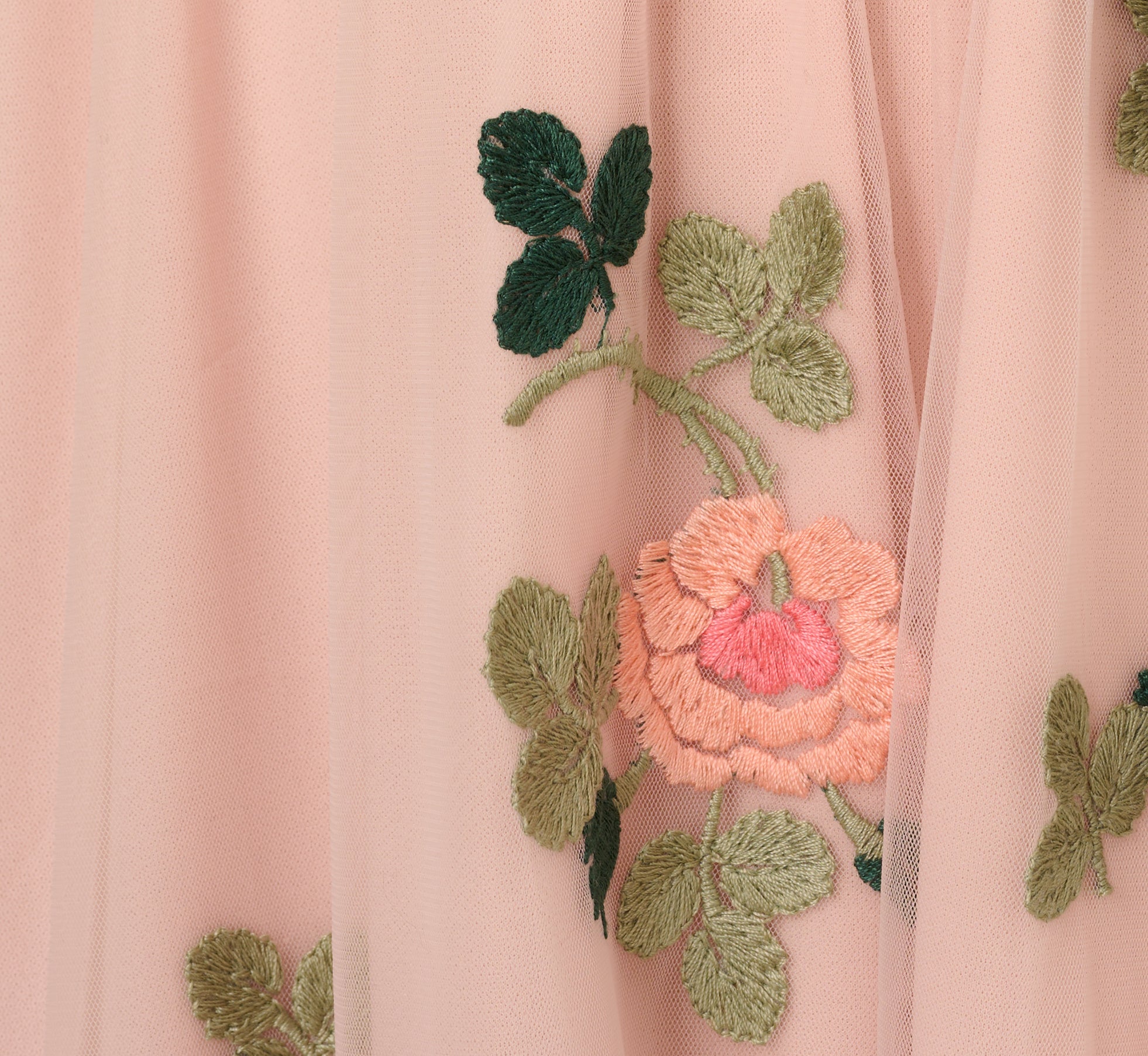 Blush Floral Embroidered Maxi Dress With Sheer Flutter Sleeves - Adrianna Papell Blush Floral Embroidered Maxi Dress With Sheer Flutter Sleeves - Adrianna Papell