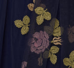 Floral Embroidered Maxi Dress With Sheer Flutter Sleeves In Navy Multi 7