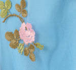 Floral Embroidered Maxi Dress With Sheer Flutter Sleeves In Light Blue Multi 6