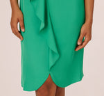 Ruffle Popover Midi Dress With Chain Halter Neckline In Flora Green 4