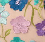 Multicolor Floral Embroidered Halter Midi Dress In Blue Multi 8