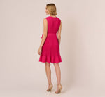 Sleeveless Pleated Dress With Self Tie Waist In Hot Pink 5