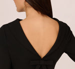 Three Quarter Sleeve Crepe Midi Dress With Rolled Neck In Black 4