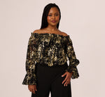 Plus Size Lace And Crepe Jumpsuit In Black Gold 3