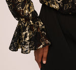 Plus Size Lace And Crepe Jumpsuit In Black Gold 4